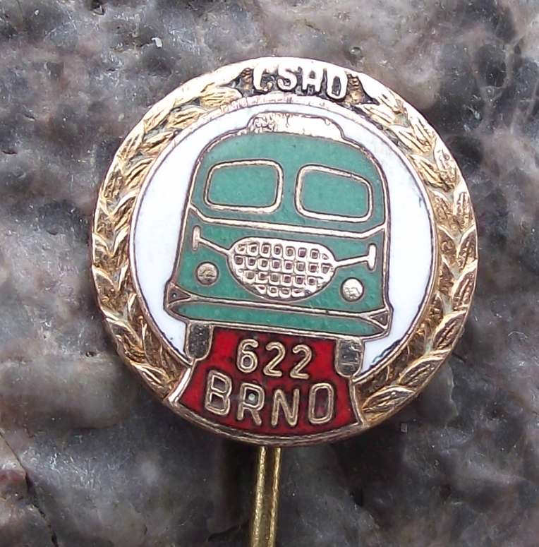 Vintage Czech City of Brno CSAD Route 622 Skoda Bus State Transport Pin Badge