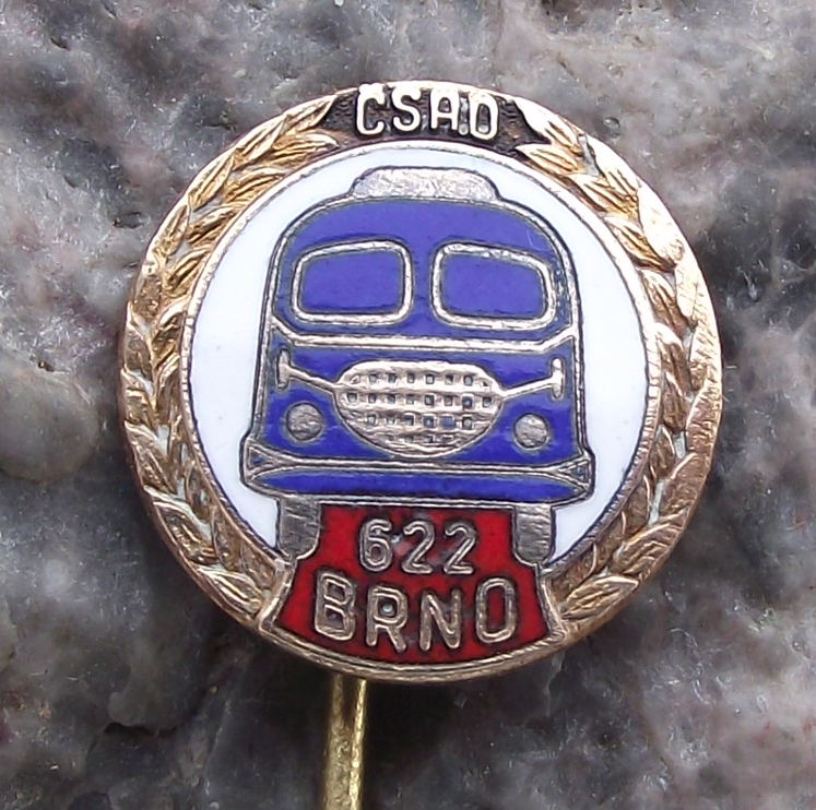 Vintage Czech City of Brno CSAD Route 622 Skoda Bus State Transport Pin Badge