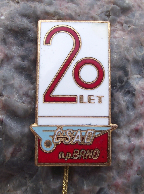 1969 Czechoslovakia Brno City CSAD State Bus Company 20th Anniversary Pin Badge