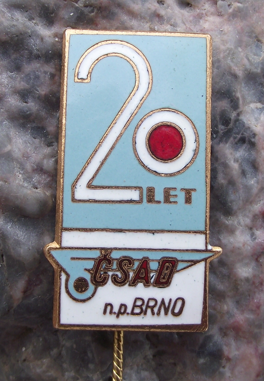 1969 Czechoslovakia Brno City CSAD State Bus Company 20th Anniversary Pin Badge