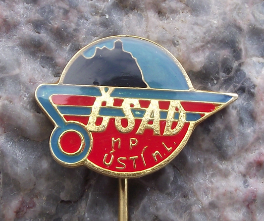Vintage Usti nad Labem CSAD Bus Coach Mass Public Transport Firm Pin Badge