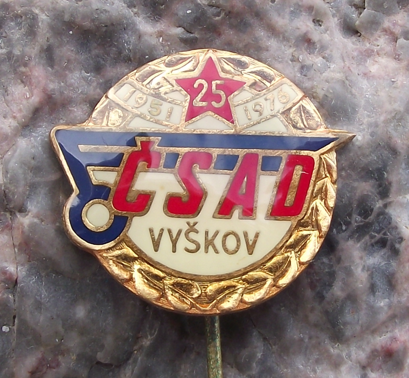 1976 Vyskov CSAD Bus Coach Transport Firm Company 25th Anniversary Pin Badge