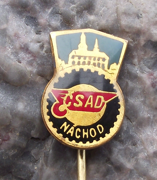 Vintage Nachod Czech Republic CSAD Bus Coach Transport Firm Company Pin Badge