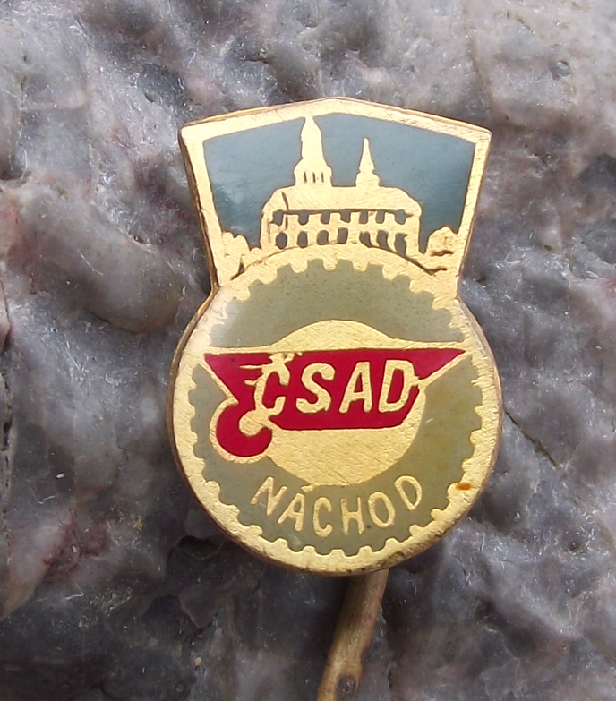 Vintage Nachod Czech Republic CSAD Bus Coach Transport Firm Company Pin Badge