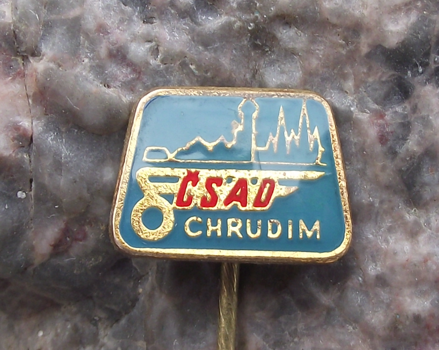 Vintage CSAD Chrudim Bus Coach Company Transport Pin Badge