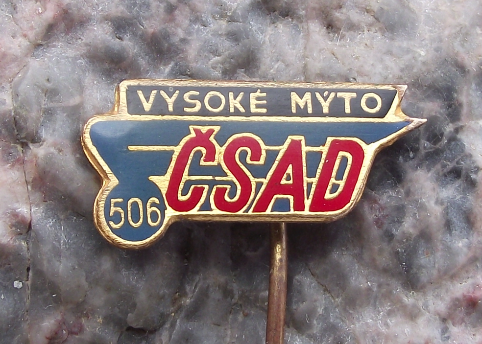 Vintage CSAD Vysoke Myto Route 506 Bus Coach Company Transport Pin Badge