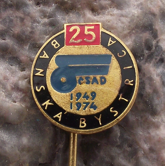 1974 CSAD Banska Bysrice Bus Coach 25th Anniversary Transport Firm Pin Badge