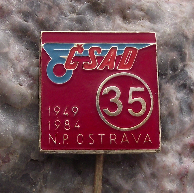 1984 CSAD Ostrava N.P. 35th Anniversary Czech State Bus Company Pin Badge