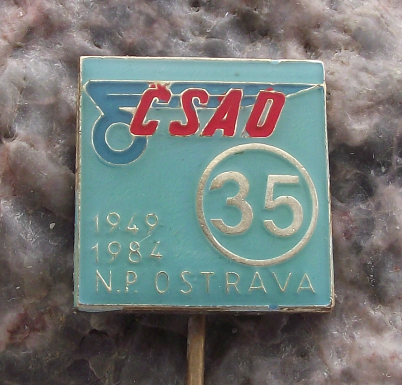1984 CSAD Ostrava N.P. 35th Anniversary Czech State Bus Company Pin Badge