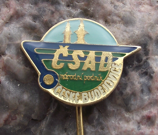 Vintage CSAD Ceska Budejovice np Bus Company Pin Badge