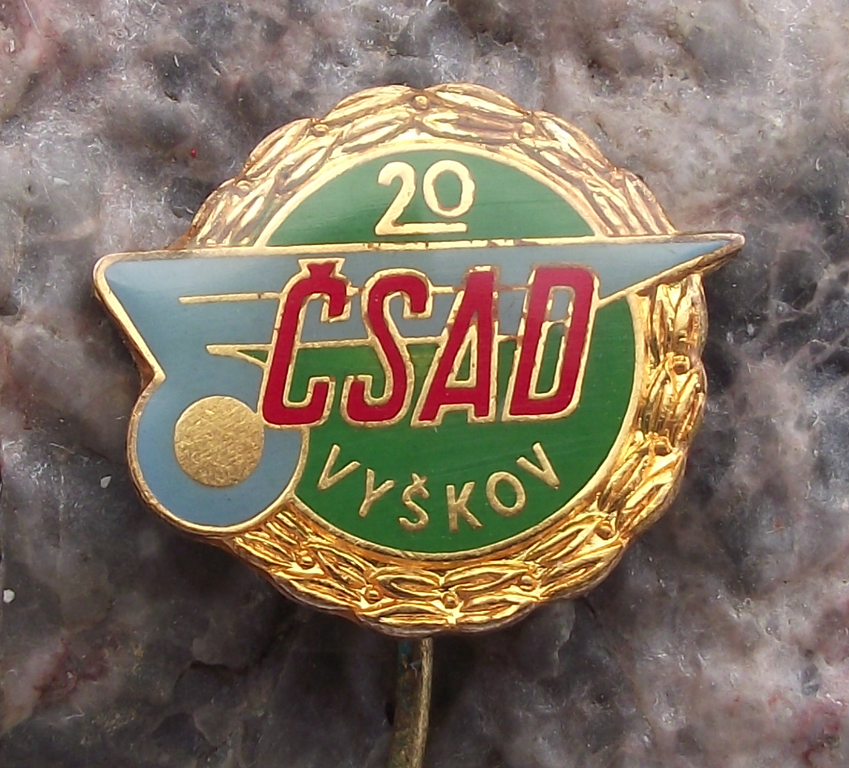 1969 CSAD Vyskov 20th Anniversary Czech State Bus Company Pin Badge