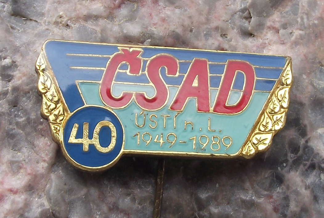 1989 CSAD Usti nad Labem Czech Bus Company 40th Anniversary Pin Badge