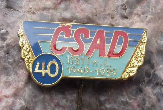 1989 CSAD Usti nad Labem Czech Bus Company 40th Anniversary Pin Badge