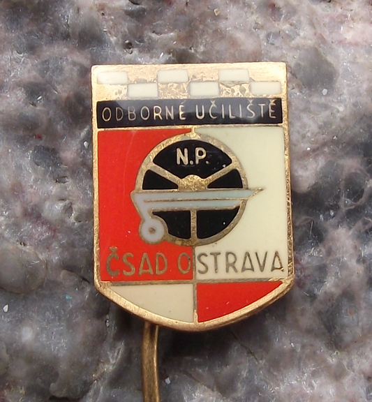 Vintage CSAD Ostrava Czech Bus Company Excellent Teacher Award Pin Badge