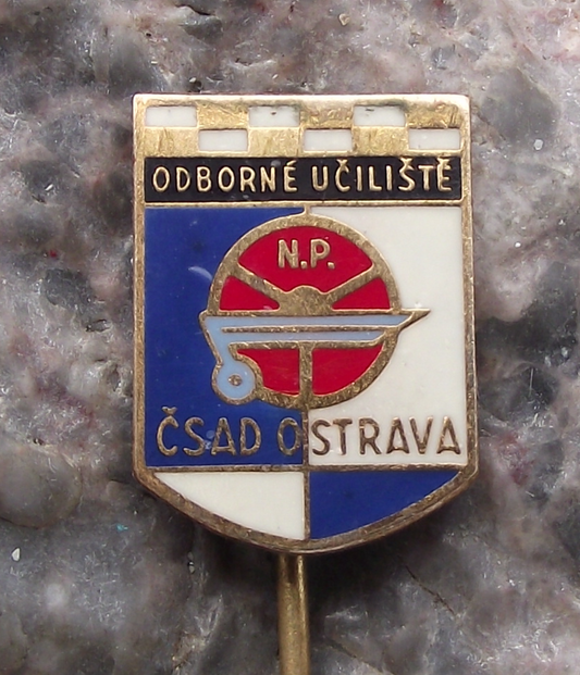 Vintage CSAD Ostrava Czech Bus Company Excellent Teacher Award Pin Badge