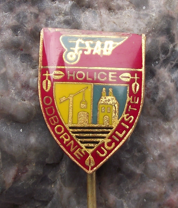 Vintage CSAD Holice Czech Bus Company Excellent Teacher Award Pin Badge