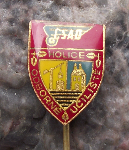 Vintage CSAD Holice Czech Bus Company Excellent Teacher Award Pin Badge