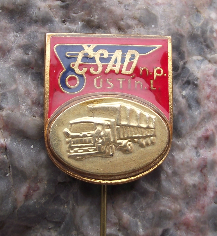 Vintage CSAD Usti nad Labem Freight Cargo Truck TIR Lorry Pin Badge