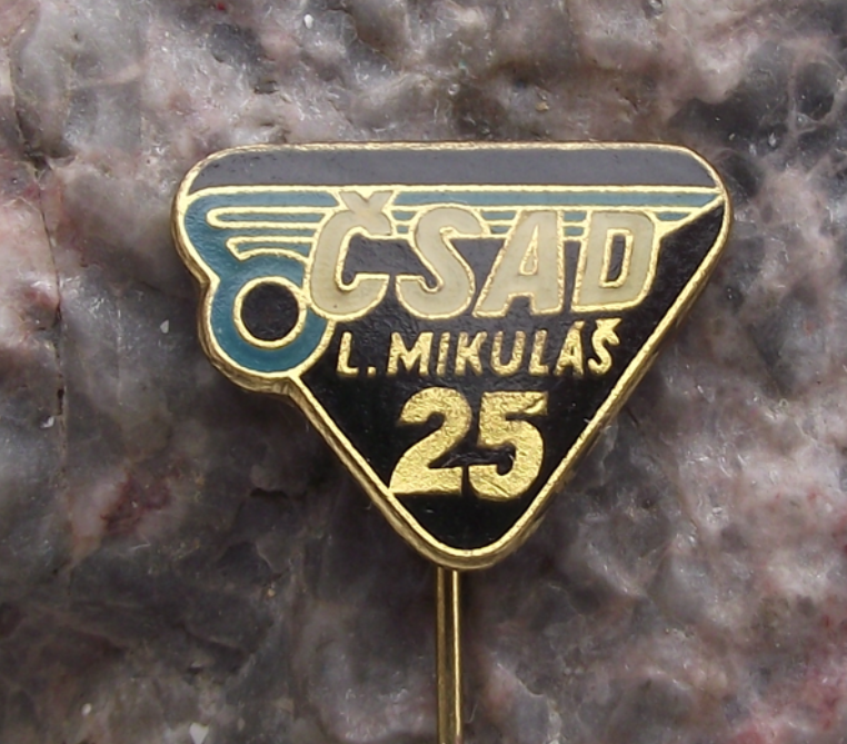 1974 CSAD Liptovský Mikuláš Czech Bus Company 25th Anniversary Pin Badge