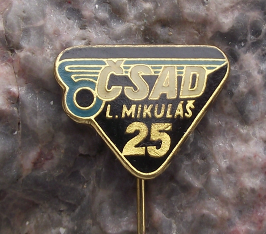 1974 CSAD Liptovský Mikuláš Czech Bus Company 25th Anniversary Pin Badge