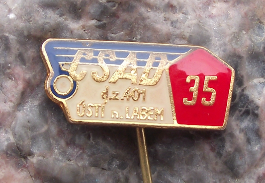 1984 CSAD Usti nad Labem Bus Company 35th Anniversary Route 401 Pin Badge