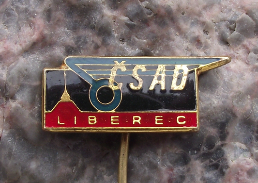 Vintage CSAD Liberec Czech Transport Bus Company Logo Pin Badge