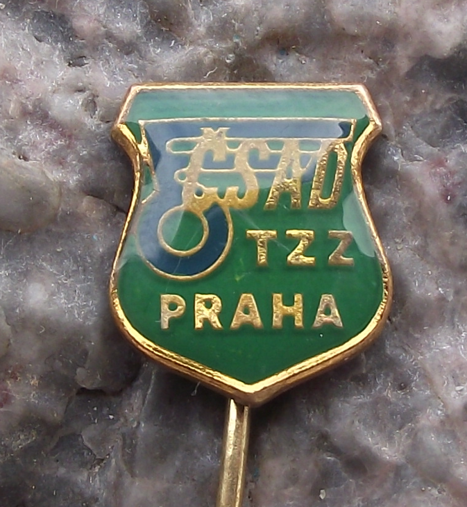 Vintage CSAD TZZ Prague Praha Czech State Bus Company Shield Pin Badge