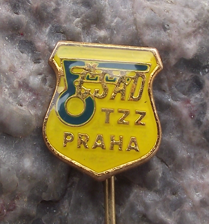 Vintage CSAD TZZ Prague Praha Czech State Bus Company Shield Pin Badge