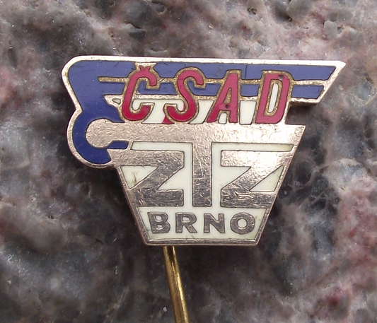 Vintage CSAD ZTZ Servicing and Spares Garage Brno Bus Company Pin Badge