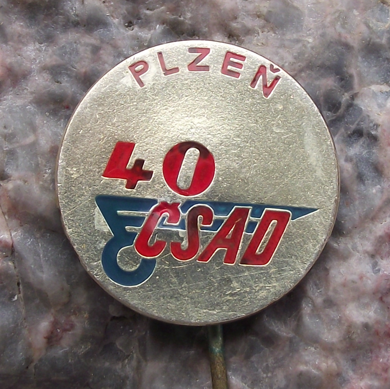 1989 CSAD Plzen Czech Bus Firm 40th Anniversary Pin Badge