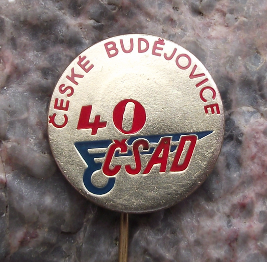 1989 CSAD Ceske Budejovice Czech Bus Firm 40th Anniversary Pin Badge