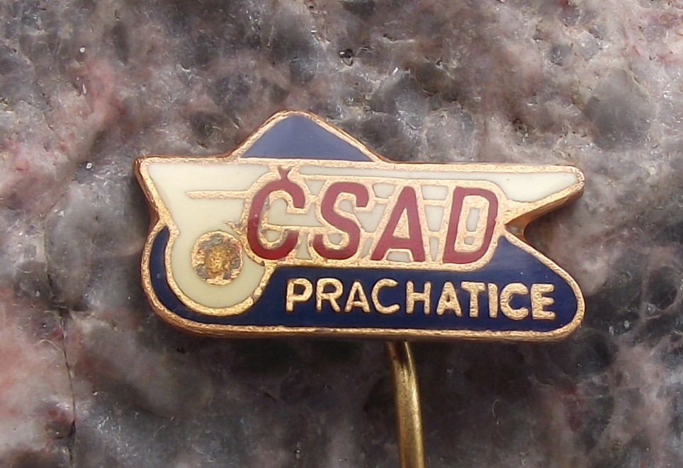 Vintage CSAD Prachatice Czech Transport Bus Company Logo Pin Badge