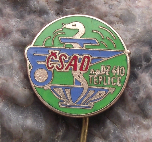 Vintage CSAD Teplice Czech Bus Company Route 410 Pin Badge