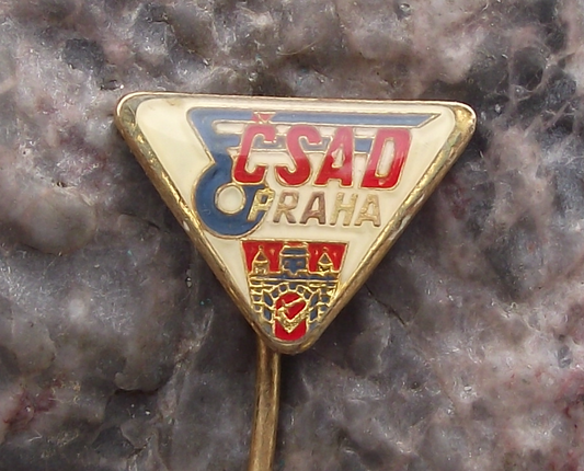 Vintage CSAD Prague Praha Czech Bus Company Triangle Pin Badge