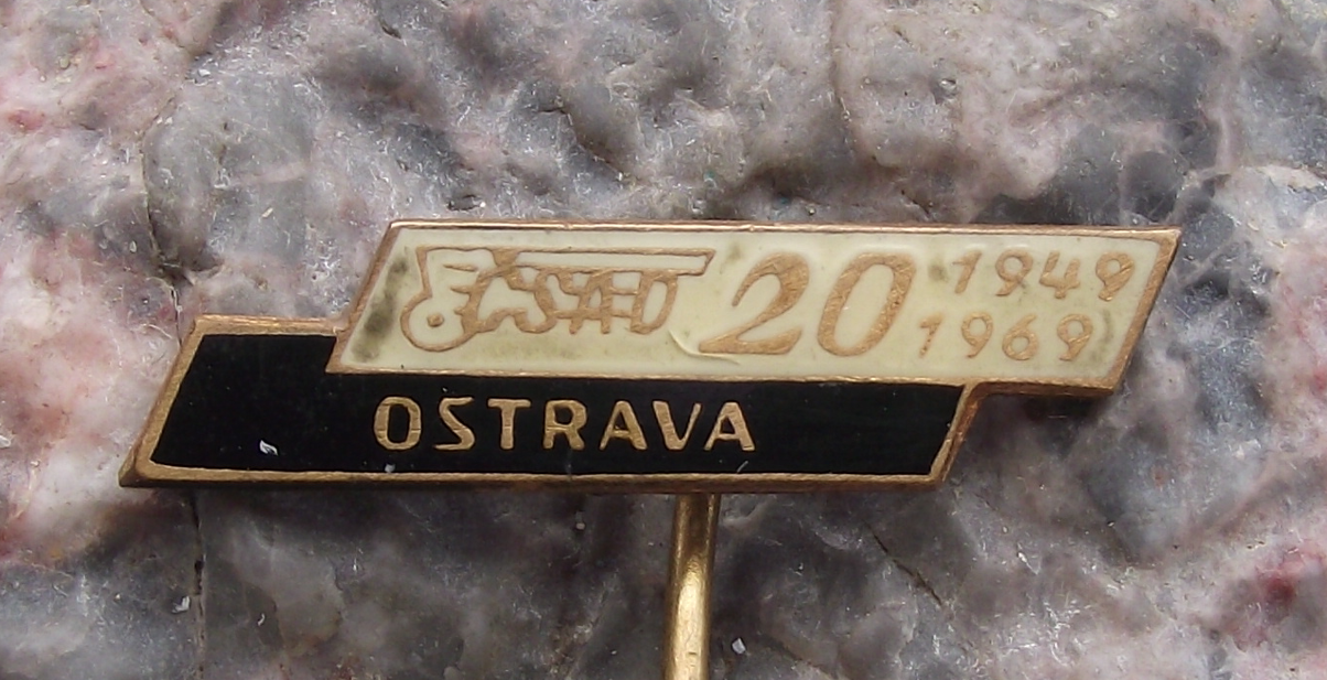 1969 CSAD Ostrava 20th Anniversary Czech State Bus Company Pin Badge
