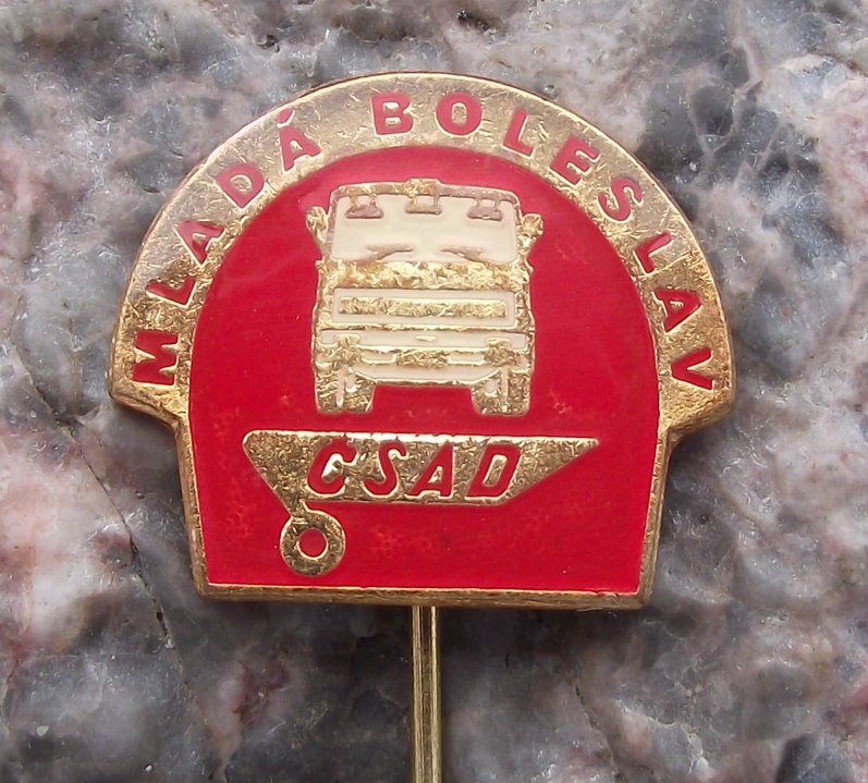 Vintage CSAD Mlada Boleslav Czech Freight Truck and Bus Company Pin Badge