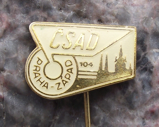 Vintage CSAD Prague West Praha Zapad Route 104 Bus Company Pin Badge