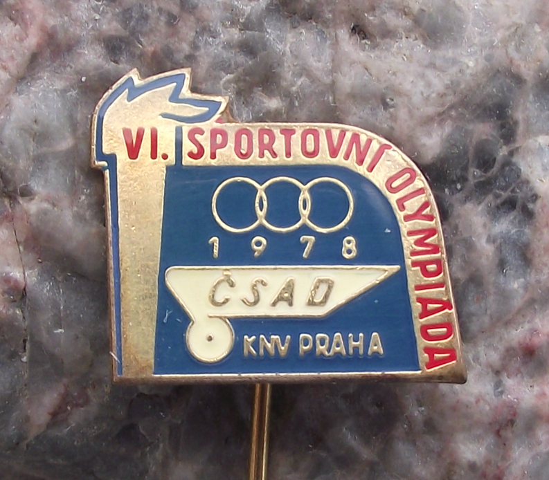 1978 CSAD Prague Praha Czech Bus Company 6th Olympics Sports Pin Badge