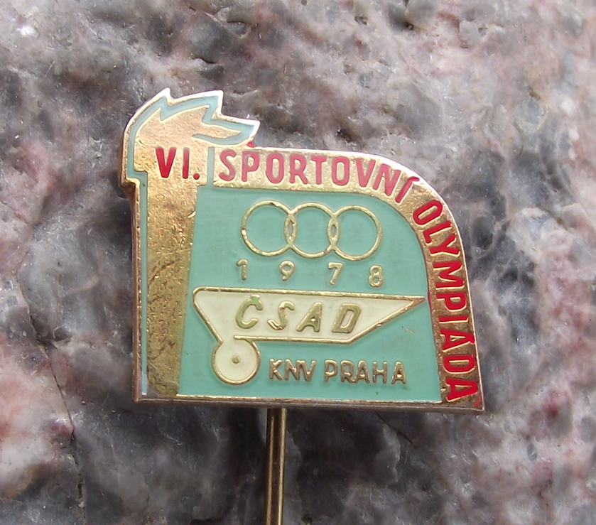 1978 CSAD Prague Praha Czech Bus Company 6th Olympics Sports Pin Badge