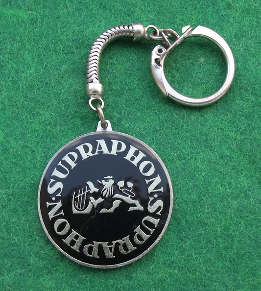 Vintage Supraphon Czechoslovakia State Record Label Lion Harp Logo Keyring