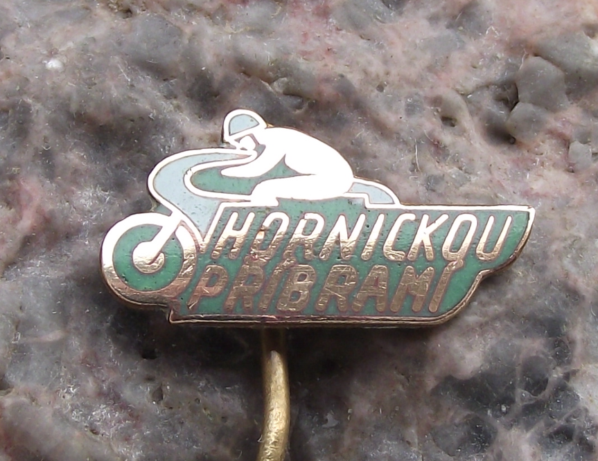 Vintage Hornickou Pribram Czech GP Grand Prix Motorcycle Road Race Pin Badge