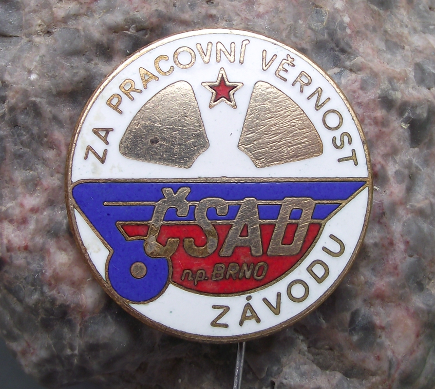 Vintage CSAD Brno N.P. Czech Bus Company Workers Service Award Pin Badge