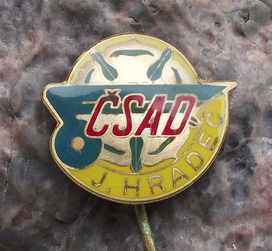Vintage CSAD Jindrichuv Hradec Rose Icon Bus Company Pin Badge