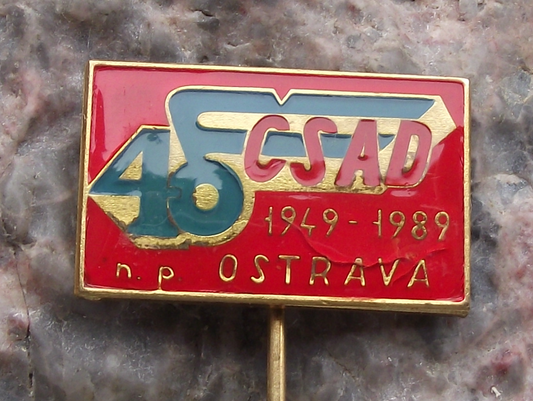 1989 CSAD Ostrava N.P. 40th Anniversary Czech State Bus Company Pin Badge