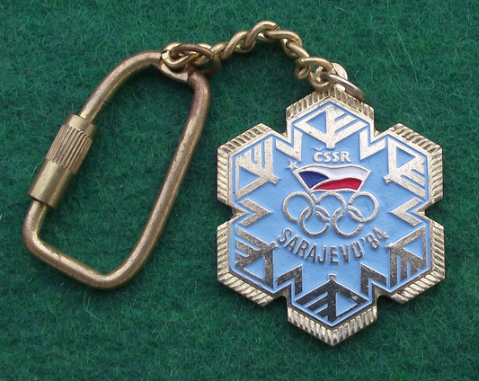 1984 Sarajevo Yugoslavia Winter Olympic Games Czech Team Snowflake Keyring