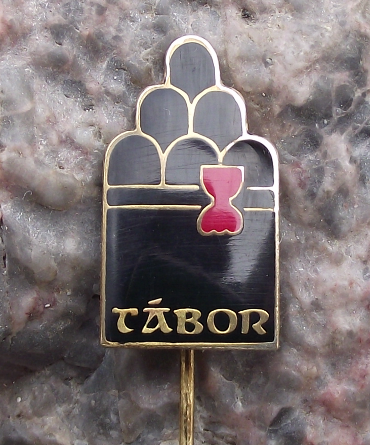 Vintage Tabor City Czechoslovakia Bohemia Red Holy Grail Pin Badge