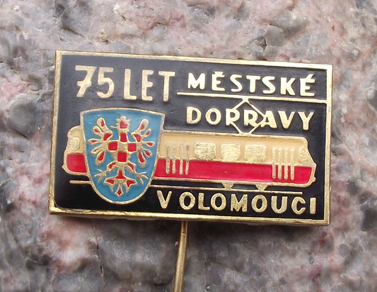 1974 Olomouc Tramway City Transport 75th Anniversary Tram Pin Badge