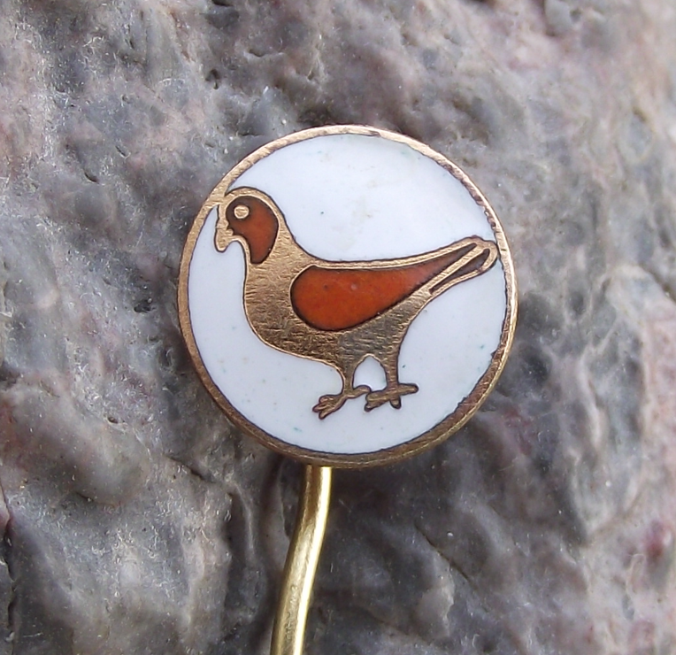 Vintage Czechoslovakia Homing Pigeon Breeders Fanciers Bird Pin Badge