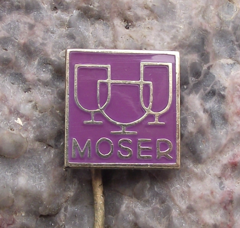 Vintage Czechoslovakia Moser Glass Company Pin Badge