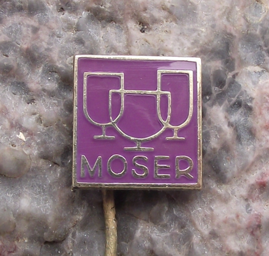 Vintage Czechoslovakia Moser Glass Company Pin Badge